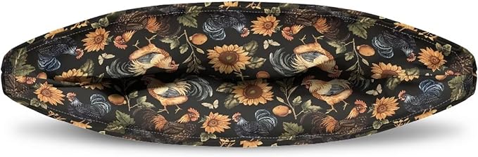 Sunflower Rooster Print Tea Pot Cover Warm Keeper with Top Hanging Loop Tea Cozy Insulated Teapot Dust Cover for Home Kitchen Decor