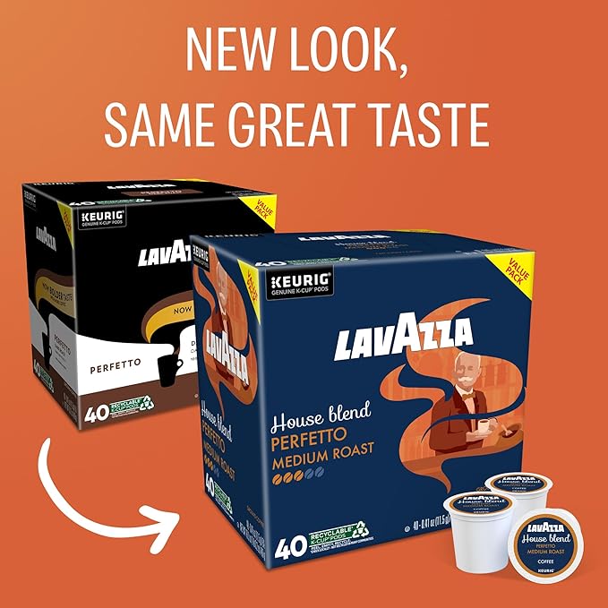 Lavazza House Blend Perfetto, Single-Serve Keurig K-Cup Pods, Medium Roast Coffee, 40-Count Box