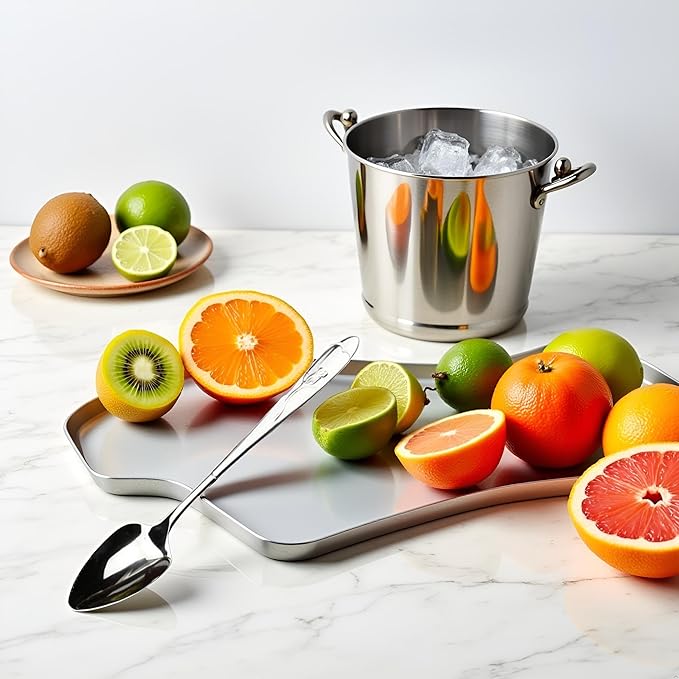 Silver Grapefruit Spoons, Stainless Steel Grapefruit Spoon, Chef Craft Serrated Grapefruit Spoon For Cirtrus Fruits, Kiwi, Salad, And Desserts, Grapefruit Utensils