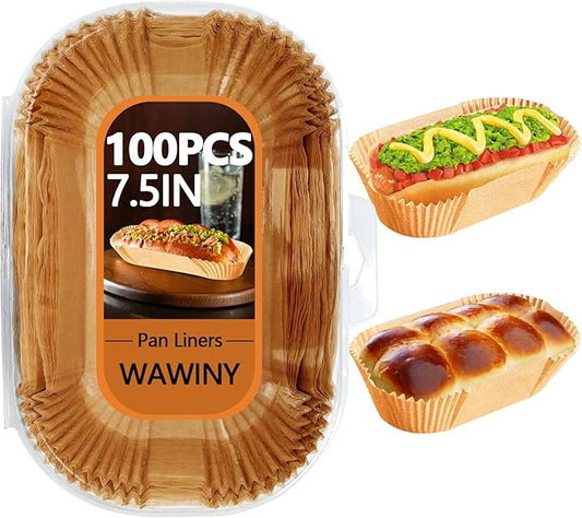 100 Pack 7.5 Inch Loaf Pan Liners, Non-Stick Cake Baking Sheets, Unbleached & Greaseproof Baking Paper for Cookies, Cupcakes, Bread.