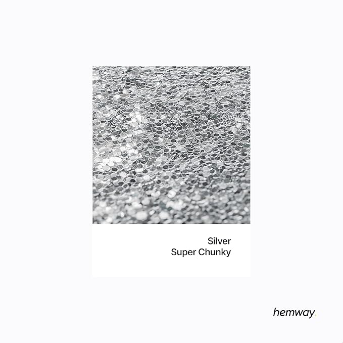Hemway Premium Glitter Shaker - Silver | 115g Super Chunky Metallic Flake Sequins for Resin & Epoxy Crafts | Craft Supplies for Tumblers, Festival, Art