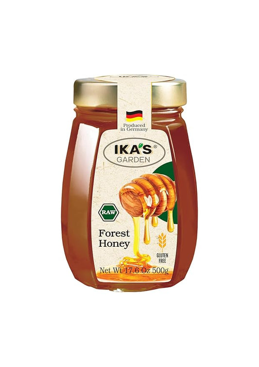 Ika's Garden Raw Forest Honey - 100% Pure, Unfiltered, Gluten-Free – Product of Germany, 17.6 oz (500g) Jar