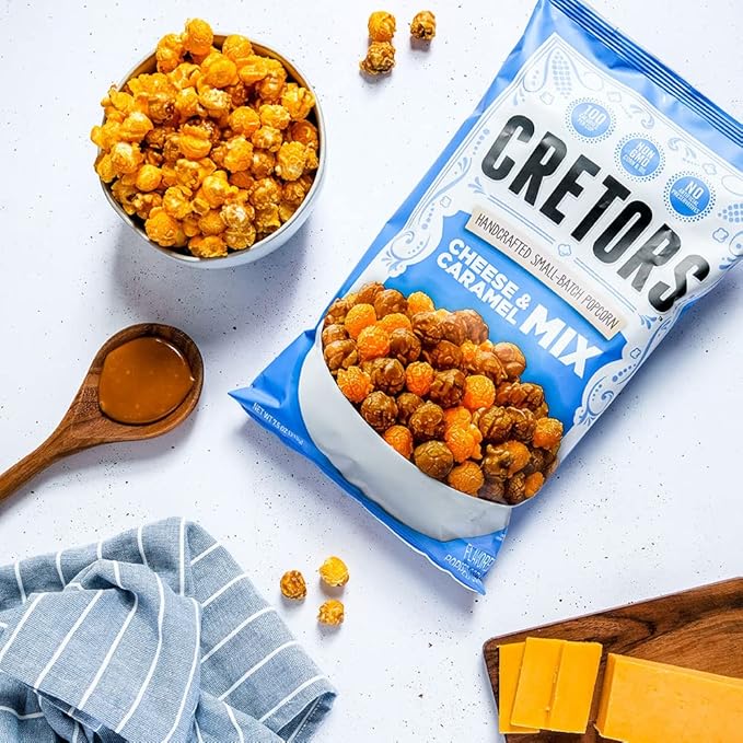G.H. Cretors??Gourmet Caramel Corn Popcorn ??Irresistible Cheese & Rich Caramel Flavor in Convenient Individual Bags, 7.5 Oz (6 Pack)