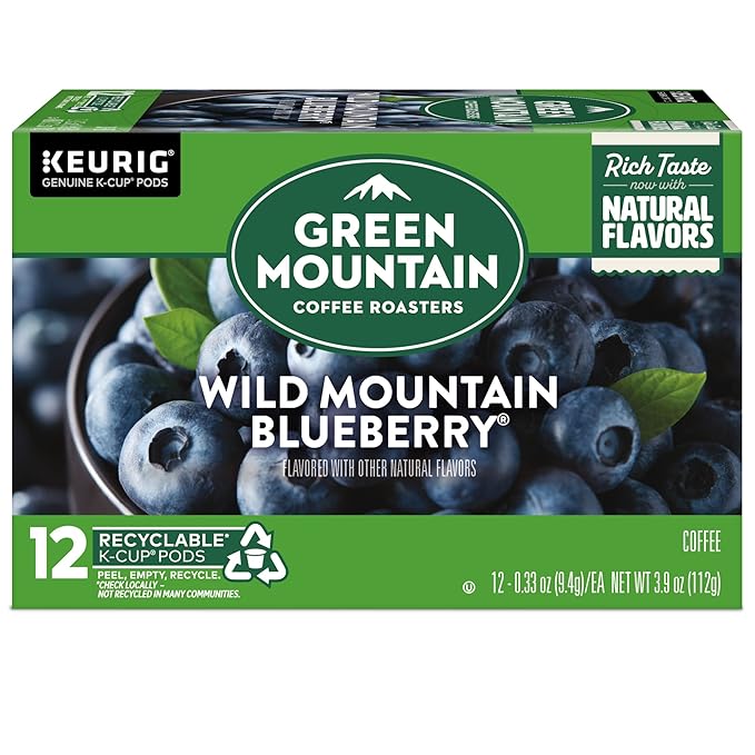 Green Mountain Coffee Roasters Wild Mountain Blueberry Keurig Single-Serve K-Cup pods, Light Roast Coffee, 72 Count