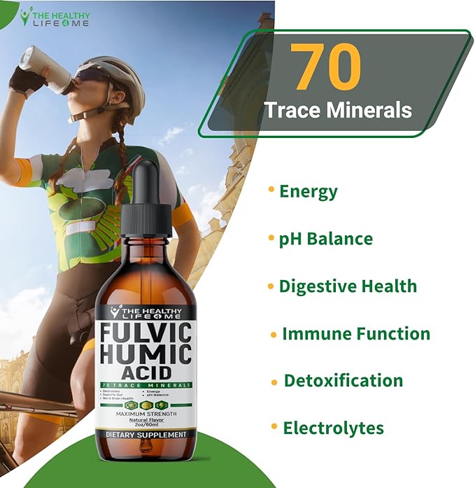 Fulvic Acid + 72 Trace Minerals | Fulvic Humic Acid | Digestion | Hydration | Keto, Dietary Supplement Drop| Energy | pH Balance | 2-Month Supply | The Healthy Life 4 ME