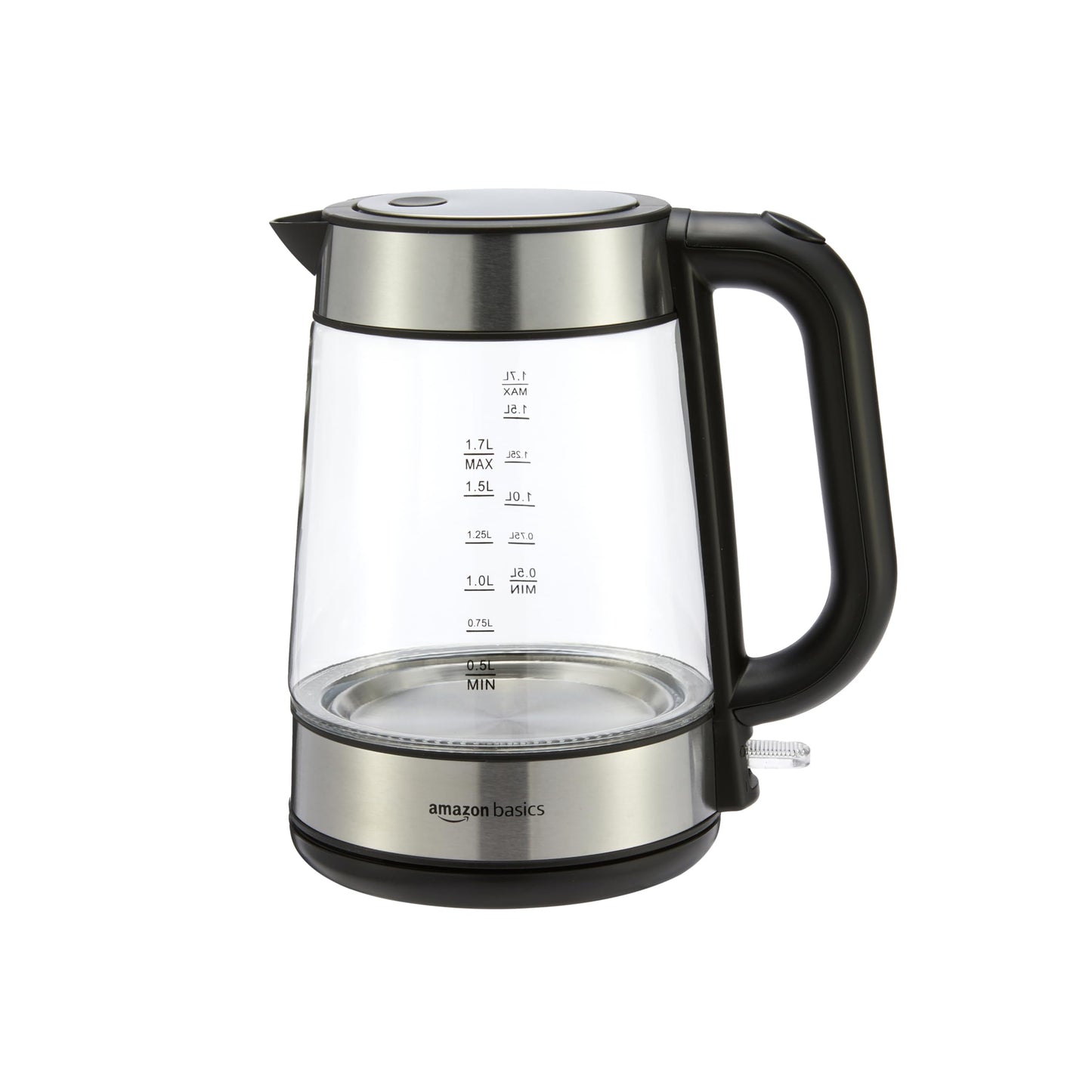Amazon Basics Electric Kettle with Glass Carafe for Tea and Coffee, BPA-Free, Fast Boiling, Auto