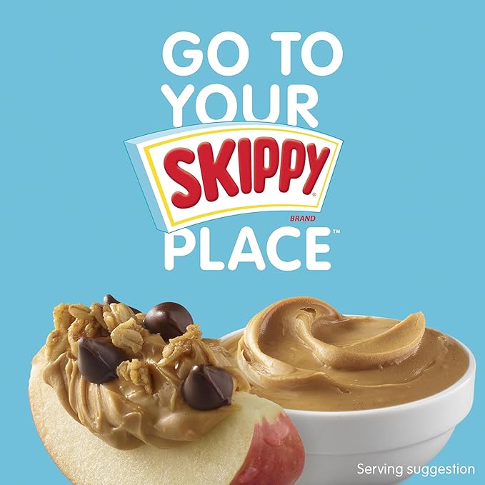 SKIPPY Chunky Peanut Butter Blended with Plant Protein, 16oz Plastic Jar, 12 Pack