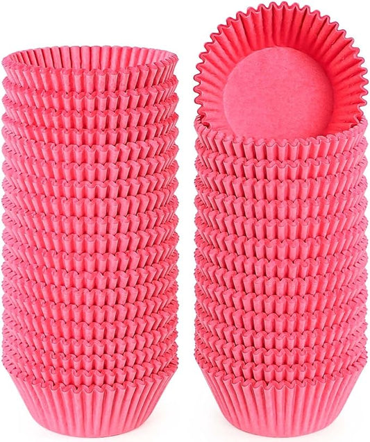 Caperci Standard Pink Cupcake Muffin Liners 500-Count, No Smell, Food Grade & Grease-Proof Paper Baking Cups (Pink)