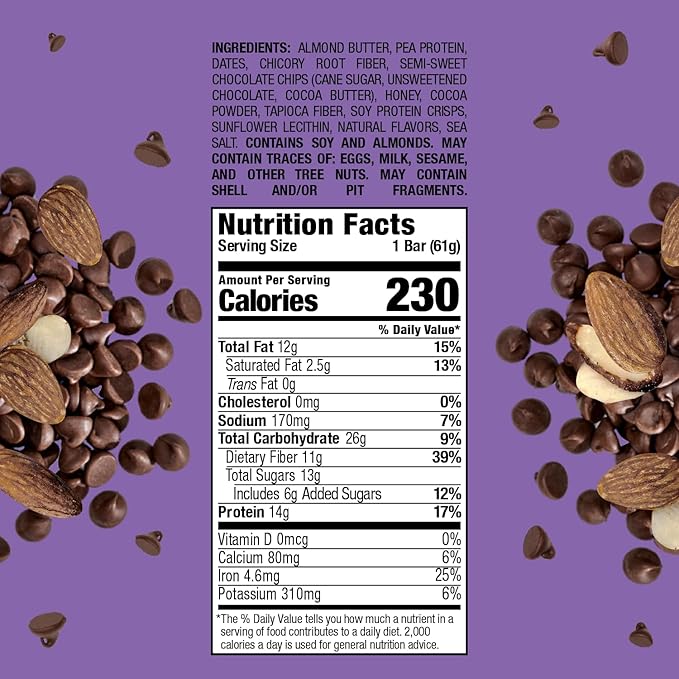 Bobo's Double Chocolate Almond Butter Protein Bar 12 Pack
