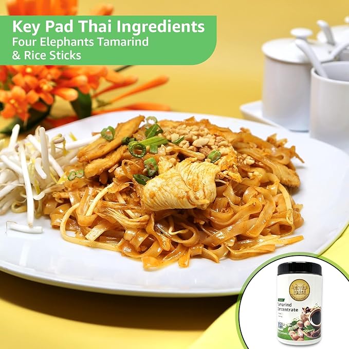 Premium Tamarind Concentrate (3) | Endorsed By Pro Chefs | Key Ingredient For Pad Thai and Asian Cuisines | Four Elephants Brand