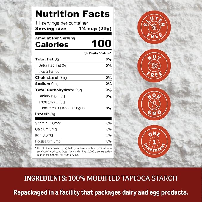 Judee's Gluten Free Expandex Modified Tapioca Starch Powder - 11.25 oz - Delicious and 100% Gluten-Free - Great for Homemade Treats & Baked Goods - Thickens and Enhances Texture, Flavor, & Appearance
