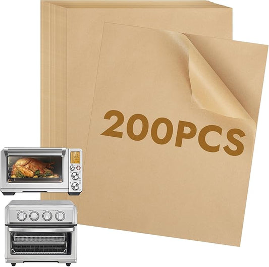 BYKITCHEN 200PCS 11 x 9in Air Fryer Parchment Paper Sheet Liners Compatible with Breville Smart