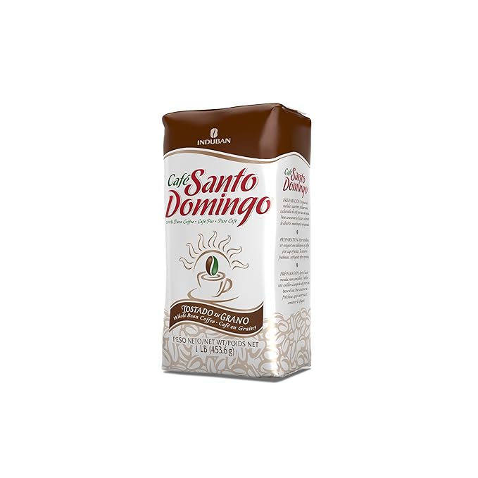 Café Santo Domingo, 16 oz Bag, Whole Bean Coffee, Medium Roast - Product from the Dominican Republic (Pack of 1)