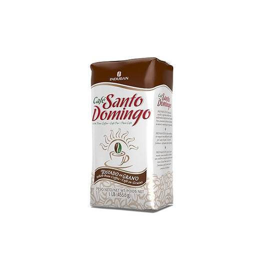 Café Santo Domingo, 16 oz Bag, Whole Bean Coffee, Medium Roast - Product from the Dominican Republic (Pack of 1)
