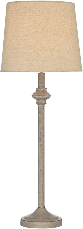 360 Lighting Carter Traditional 3 Piece Table Floor Lamp Set Beige Metal Cream Fabric Tapered Drum Shade Decor for Living Room Bedroom House Bedside Nightstand Home Office Reading Family