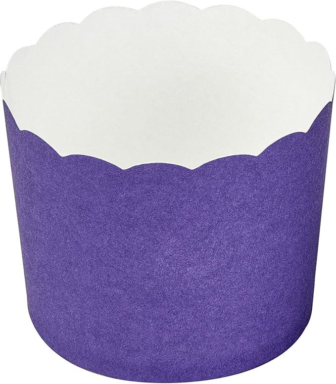 Panificio 6 Ounce Cupcake Wrappers, 200 Scalloped Baking Cups - Oven-Ready, Greaseproof, Purple Paper Cupcake Liners, Disposable, For Birthdays, Baby Showers, Or Weddings - Restaurantware