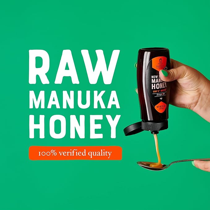 Nature Nate's | Raw Manuka Honey MGO 83+ | UMF 5+ Certified | 13.2 oz Squeeze Bottle