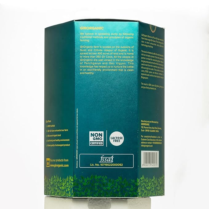 GirOrganic Grass Fed A2 Ghee| Clarified Butter (32 Oz) - Unsalted Gir Cow Ghee Butter - Organic Ghee Oil - Pasture Raised, Lactose-Free 32 Oz