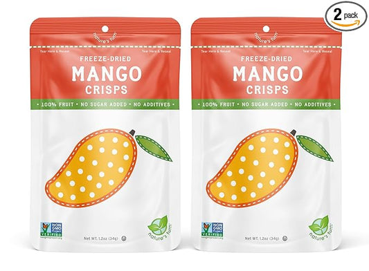 Nature???Turn Freeze-Dried Fruit Snacks, Mango Crisps, Pack of 2 (1.2 oz Each)