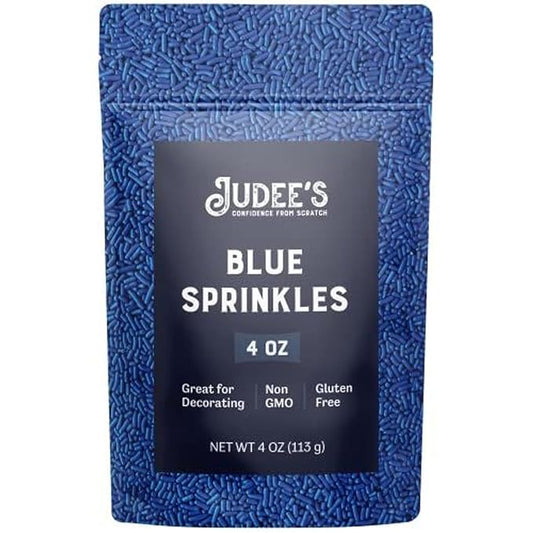 Judee's Blue Sprinkles 4 oz - Gluten-Free and Nut-Free - Brighten Up Your Baked Goods - Great for Cookie and Cake Decoration - Use for Baking and as Dessert and Ice Cream Toppings