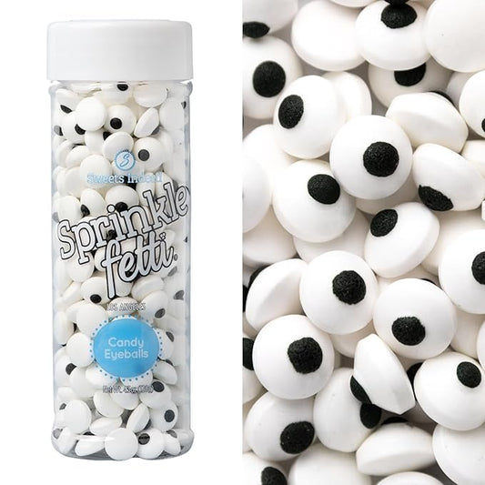 Sweets Indeed Bulk Candy Eyeballs, 300 Edible Eyes, Halloween Sprinkles, Perfect for Cake Decorations, Baking, Ice Cream, Cookies, Cupcake Topper 4.3 ounces