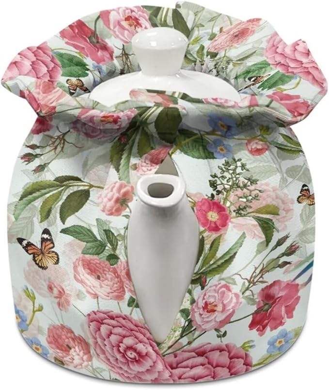 Hummingbird Flower Teapot Cozy for Teapot Tea Pot Dust Cover Teapot Cozies Insulation and Keep Warm Kitchen Accessory for Home Kitchen Office Holiday Party Decor