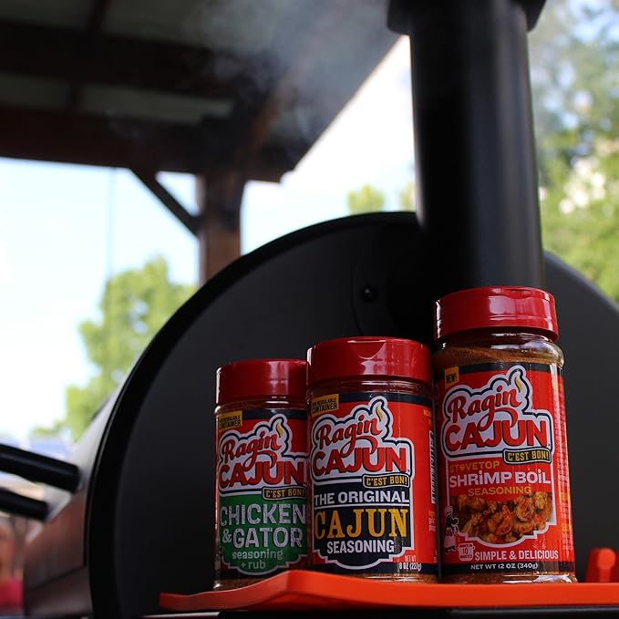 Ragin' Cajun Chicken or Gator Cajun Seasoning - 8 oz Shaker, Gluten-Free, No MSG - Authentic Louisiana Spice for Poultry & Exotic Meats