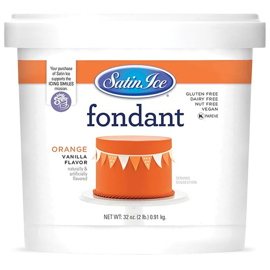 Satin Ice Fondant for Cake Decorating, Orange (2 Pound)