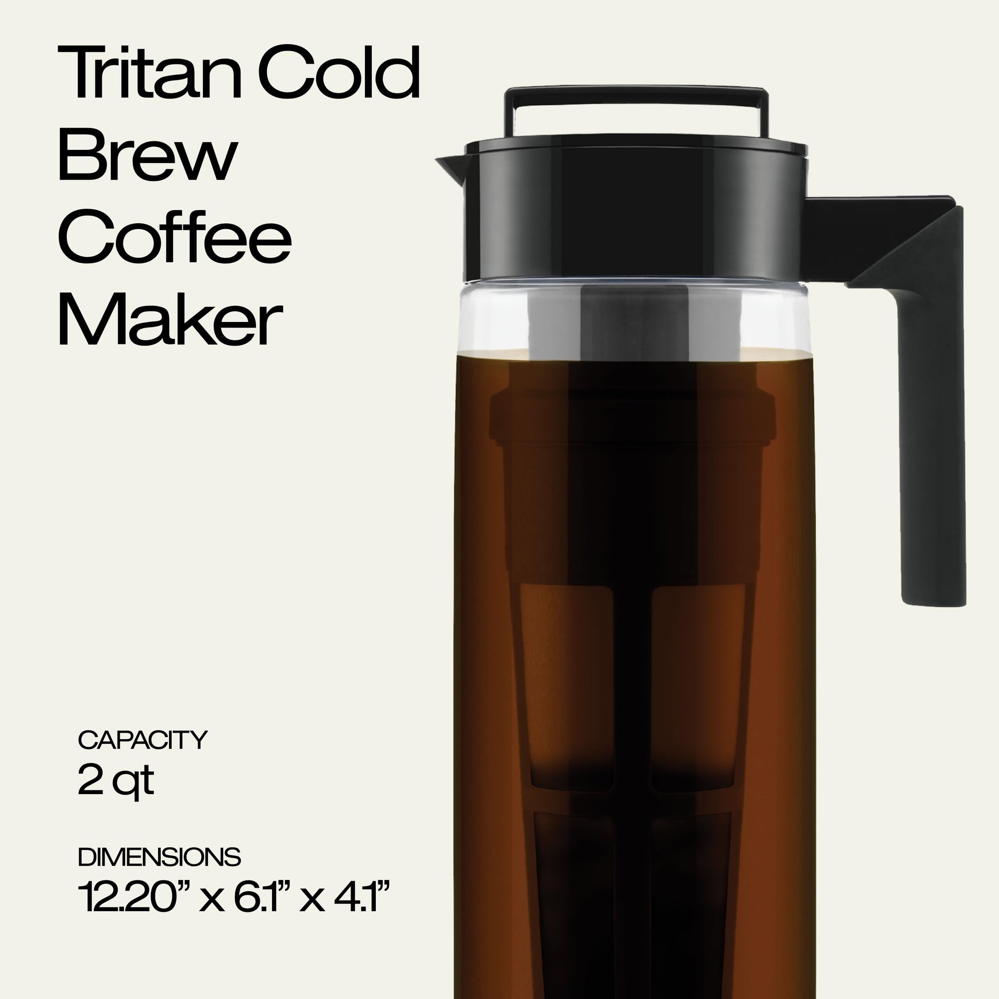 Takeya Deluxe Cold Brew Coffee Maker - BPA-Free Tritan Pitcher with Airtight Leakproof Lid