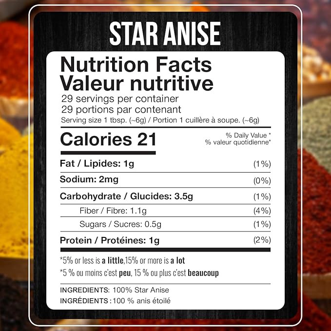 Fresh Finest Whole Star Anise 5.29oz - Premium Quality Star Anise Whole - All-Natural, Non-GMO, Gluten-Free, Kosher - Perfect for Baking, Cooking, and Tea