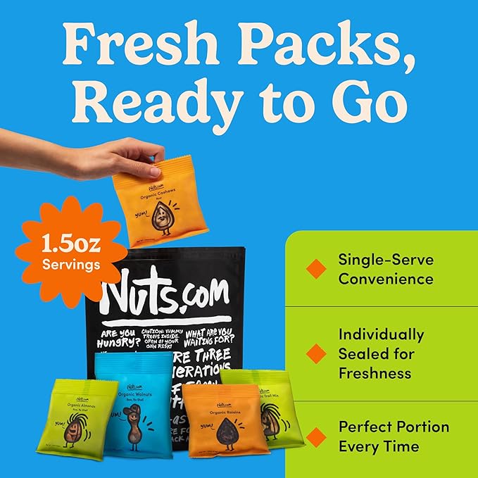 Nuts.com ??Organic Dried Fruit and Nuts Variety Box ??Gourmet Assortment for Summer and Festive Gifts ??Includes Organic Cashews, Almonds, Walnuts, Raisins, and Trail Mix
