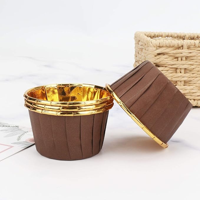 Aluminum Foil Cupcake Cups, Eusoar Disposable Muffin Liners 50Pcs, Baking Cups, Aluminum Cupcake Tip Pan Ramekin Holders, Little Pudding Cups
