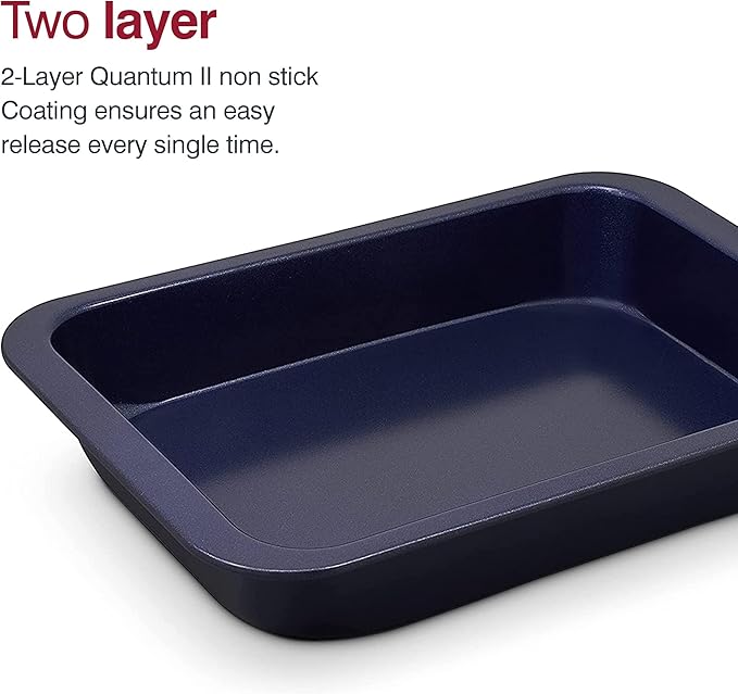 Zyliss E980190 Non-Stick Oven Tray | 30cm x 20cm | Carbon Steel | Dark Blue | Baking Tin/Bakeware/Roasting | Dishwasher Safe | 5 Year Guarantee