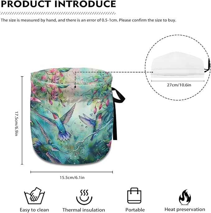 Hummingbird Tea Cozy for Teapot Insulated Floral Tea Pot Cozy for Keeping Warm Teapot Cover Kettle Kitchen Dust Cover for Gift Teapot Cozy