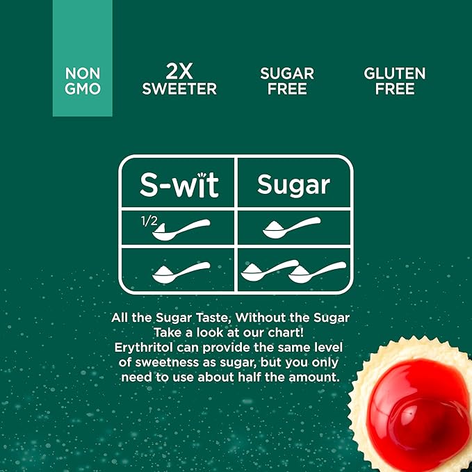 S-wit - Erythritol, Monk Fruit & Stevia Blend, 2X Sugar Replacement, Natural Sweetener, Zero-Calorie, Keto-Friendly, Diabetic-Friendly, Perfect for Baking, Coffee, Tea, and Everyday Use, Sugar-Free (Single Pack, Erythritol, Monk Fruit & Stevia Blend)