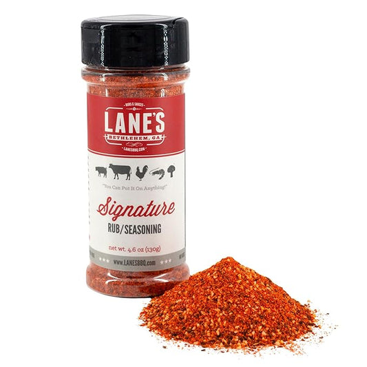 Lane's Signature BBQ Seasoning Rub, 4.6 oz - All-Purpose BBQ Rub for Smoking, Grilling & Cooking - All Natural, Gluten Free, Sugar-Free Meat Spice for Beef, Chicken, Pork - Made in USA