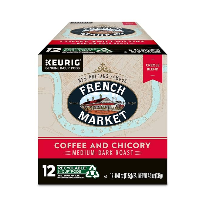 French Market Coffee & Chicory Medium-Dark Roast Single Serve Coffee Pods, 12ct Box (Pack of 3)