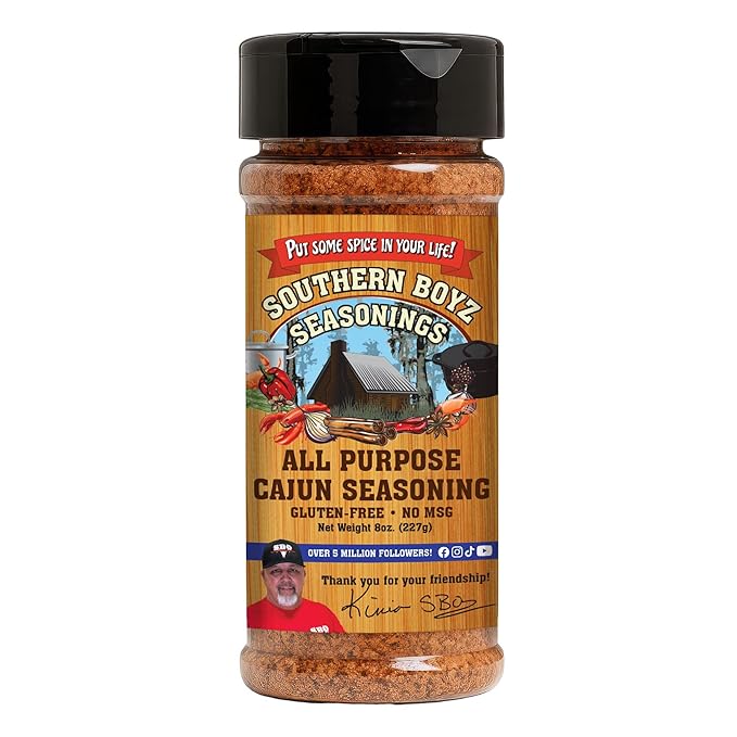 Southern Boyz All Purpose Cajun Creole Seasoning, 8 Ounce Shaker (No MSG, Gluten-Free Blend), 8 Ounce (Pack of 1)