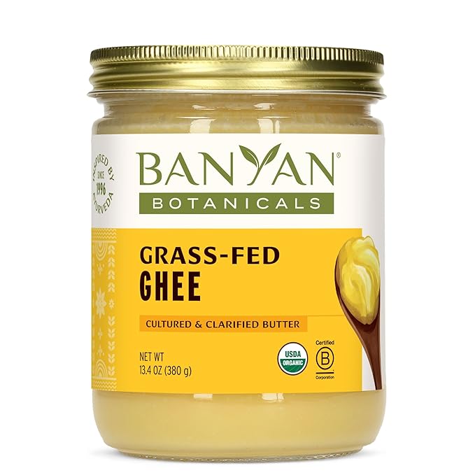Banyan Botanicals Grass-Fed Ghee ??Original Cultured Organic Ghee (Clarified Butter) ??Tasty Oil & Butter Alternative for Cooking & Baking ??13.4 oz ??Non-GMO Gluten Free Vegetarian