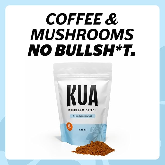 Focus Enhancing Adaptogenic Organic Mushroom Coffee with Lionsmane Mushroom Extract for Better Focus, Better Mood, Better Energy - Sugar Free, No Calories, 30 Servings of Instant Mushroom Coffee
