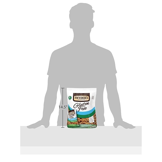 Snyder's of Hanover Gluten Free Pretzel Sticks, 100 Calorie Individual Packs, 8 Ct (Pack of 2)
