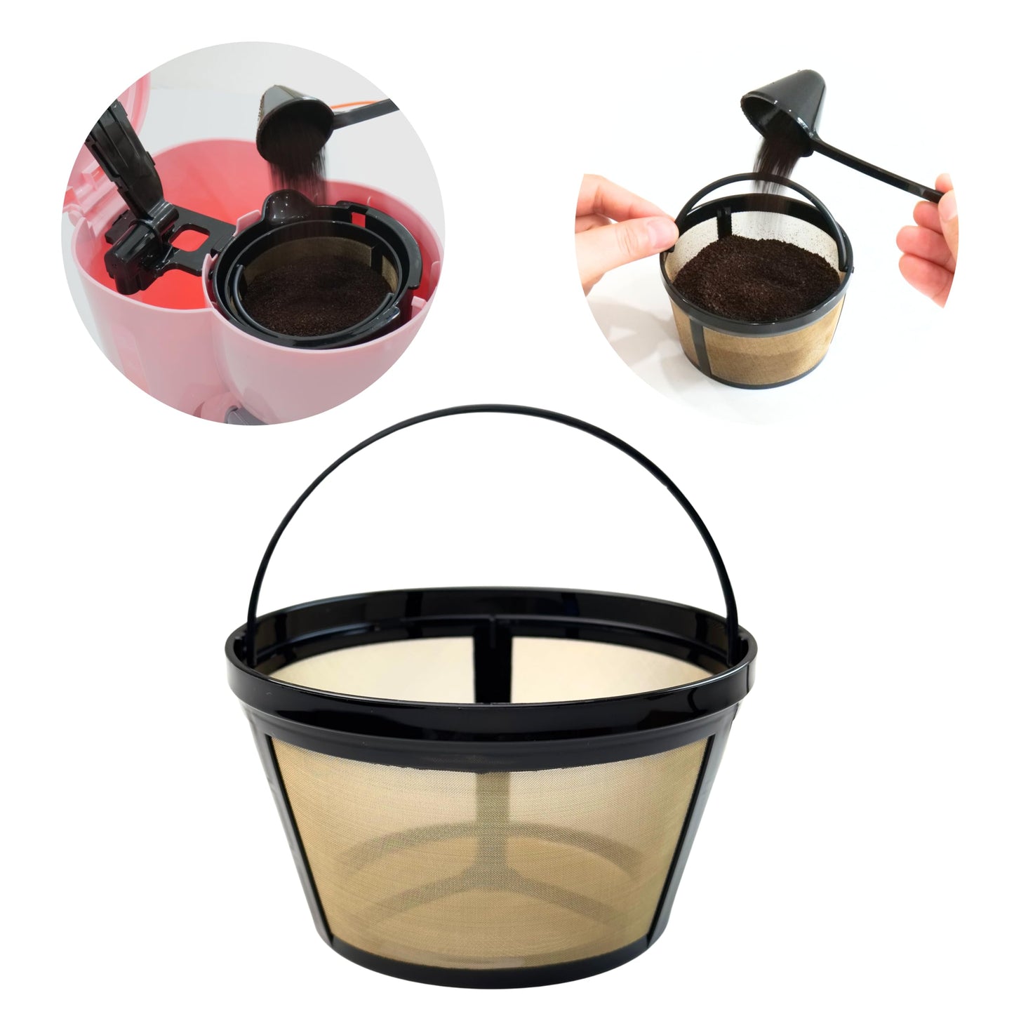 Tronmei 8-12 Cup Reusable Coffee Filter for Mr. Coffee Black+Decker