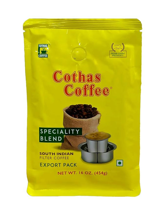 Cothas Traditional South Indian Speciality Blend Filter Coffe Powder - Pack of 1, 454g [ Coffee 85% & Chicory 15% ]