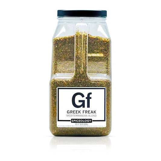 Spiceology – Greek Freak Mediterranean Seasoning – Greek Herbs & Spices for Chicken, Potatoes, Seafood, Veggies, Pasta & Pizza – Fresh-Ground, Chef-Crafted Mediterranean Blend – 80 oz