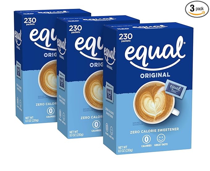 EQUAL 0 Calorie Sweetener, Sugar Substitute, Zero Calorie Sugar Alternative Sweetener Packets, Sugar Alternative, 230 Count, Pack of 3