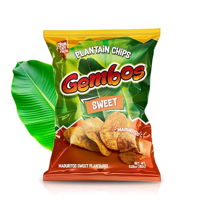 Gembos Sweet Maduritos Plantain Chips - Deliciously Sweet Plantains Snack, Perfect for Vegan Snack Lovers (5.29 OZ (Pack of 1))