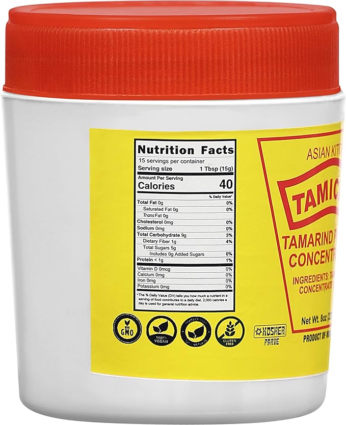 Asian Kitchen Tamarind Concentrate 8oz (227g) ~ Gluten Free, No added sugar | All Natural | Vegan | NON-GMO | Kosher | No Colors | Indian Origin