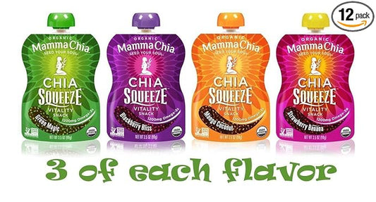Mamma Chia Squeeze (4 variety pack), 3.5 Ounce (Pack of 12)