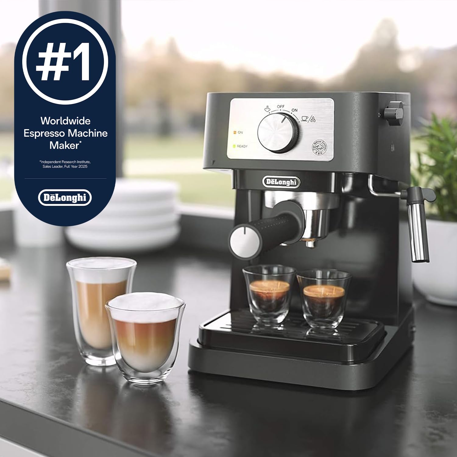 De'Longhi Stilosa Compact Manual Espresso Machine, Manual Milk Frother