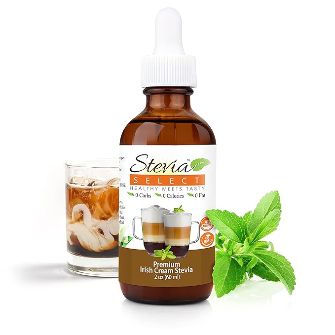 Stevia Select Irish Cream Flavored Liquid Stevia ??Zero Calorie Coffee, Tea, Drink & Baking Sweetener, All-Natural, No Erythritol, Keto-Friendly Sugar Alternative, 300 Servings ??2 Oz (1 Pack)